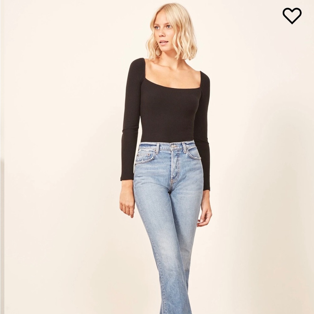 Reformation Gaia long sleeve knit bodysuit